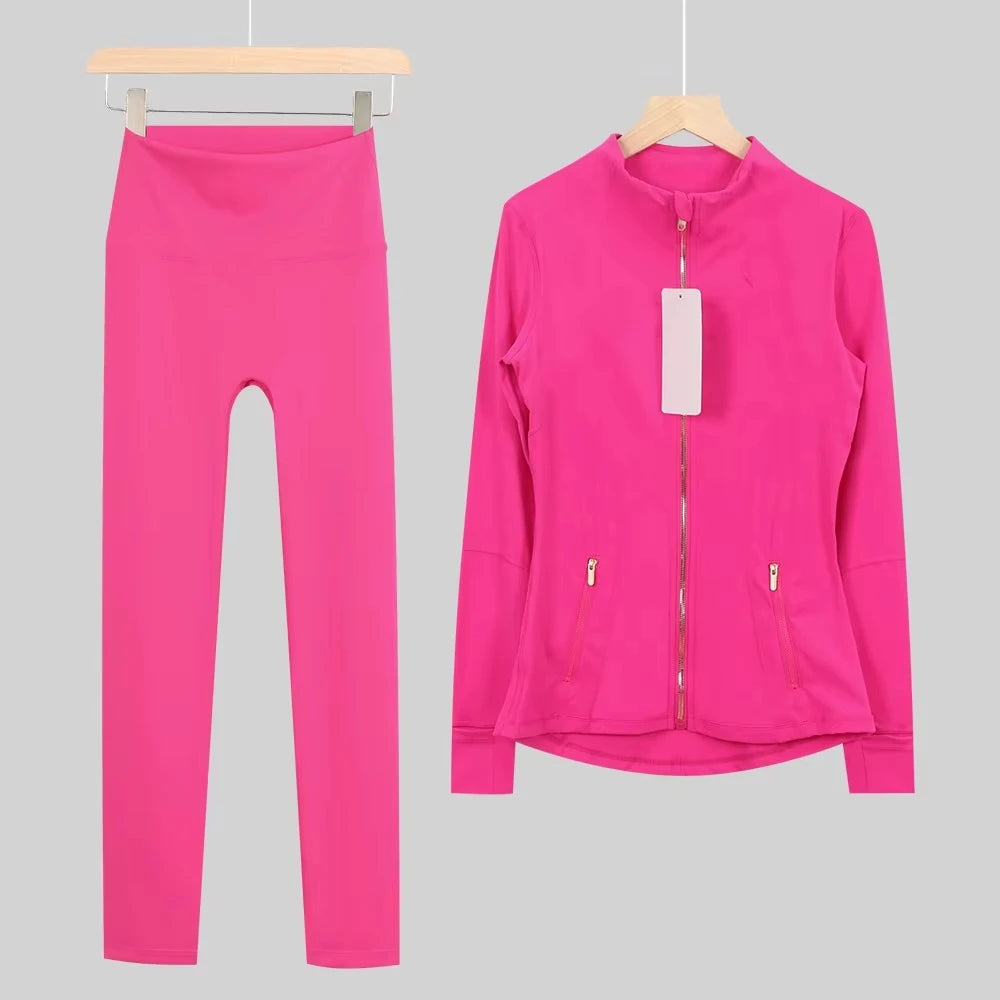 Designer Yoga Women Sets Tops Waist Fitness Workout Set Leggings Gyms LuLu Athletic Wear Summer High Fitness Colorful Outfits