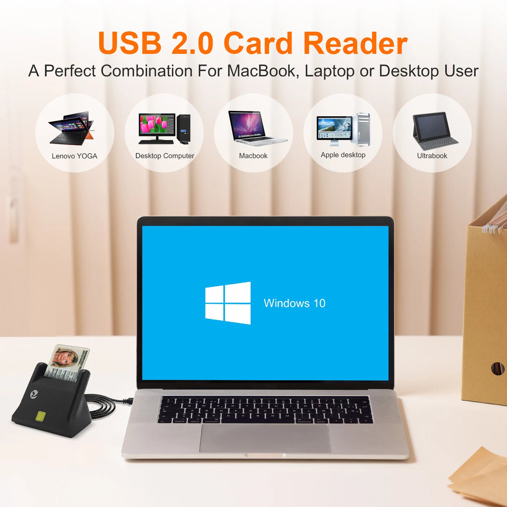 ZOWEETEK USB Card Reader Writer Support EMV CAC ID IC SIM SIS Smart Card Chip Reader Writer Portable ATM Credit Card Readers