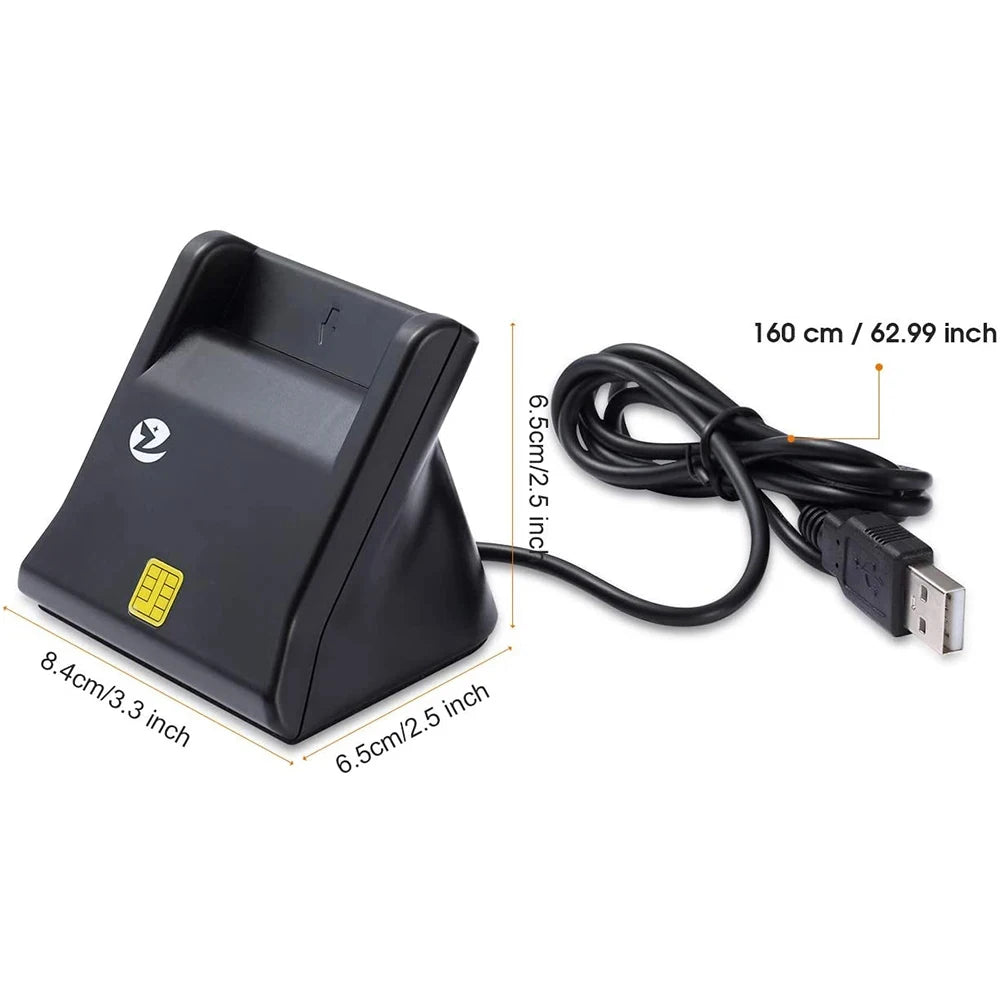 ZOWEETEK USB Card Reader Writer Support EMV CAC ID IC SIM SIS Smart Card Chip Reader Writer Portable ATM Credit Card Readers