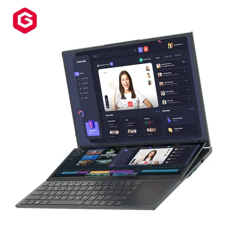 Core I7-9850H Win11 UHD Graphics 16inch Double Screen Laptops DDR4 16GB SSD 256GB Laptop Netbook
