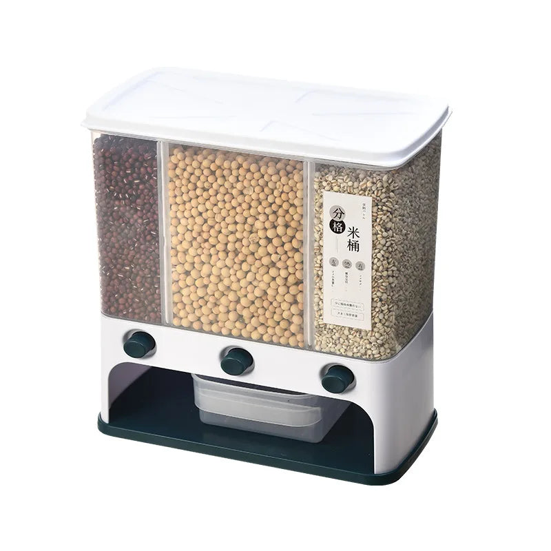 Grain and Coarse Grain Rice Barrel Japanese Automatic Metering Plastic Rice Storage Box Household Kitchen Wall-mounted Rice tank