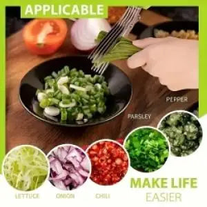 2pcs 5-Layer Multi-Angle Stainless Steel Ultra Sharp Multi-functional Kitchen Scissors & Vegetable Cutter Made in China