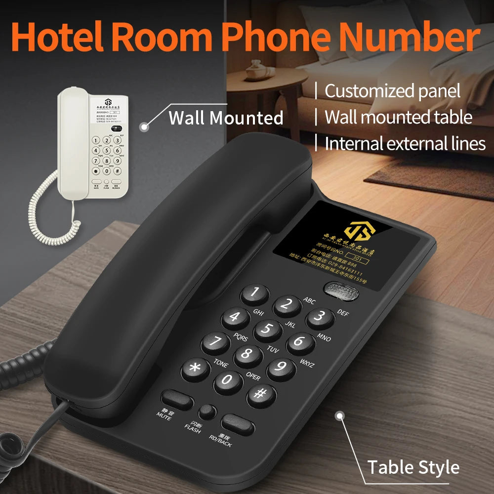 Corded Telephone, Basic Landline Phone for Seniors, Analog Home Phone with Mute, Hold, Redial, Wired Small Desk/Wall Telephone