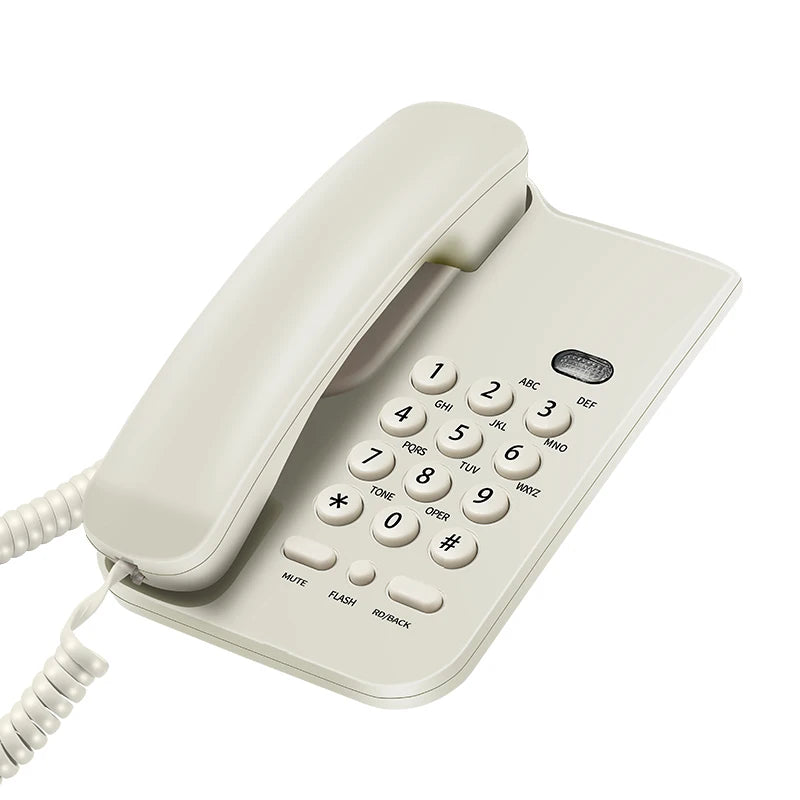 Corded Telephone, Basic Landline Phone for Seniors, Analog Home Phone with Mute, Hold, Redial, Wired Small Desk/Wall Telephone