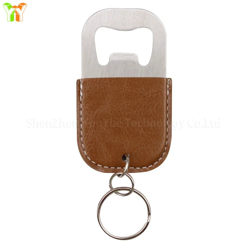 Mini Portable Ready Stock PU Leather Wine  Bottle Opener Beer Opener Cover  with Keychain  for Wine Drinker
