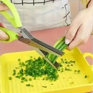 2pcs 5-Layer Multi-Angle Stainless Steel Ultra Sharp Multi-functional Kitchen Scissors & Vegetable Cutter Made in China
