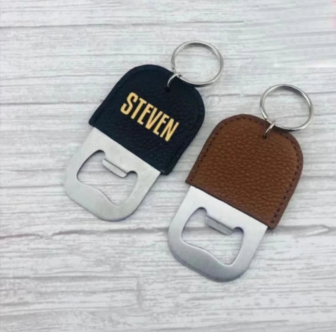 Mini Portable Ready Stock PU Leather Wine  Bottle Opener Beer Opener Cover  with Keychain  for Wine Drinker
