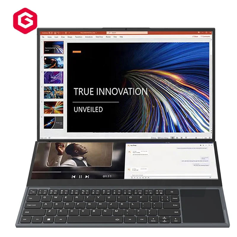 Core I7-9850H Win11 UHD Graphics 16inch Double Screen Laptops DDR4 16GB SSD 256GB Laptop Netbook