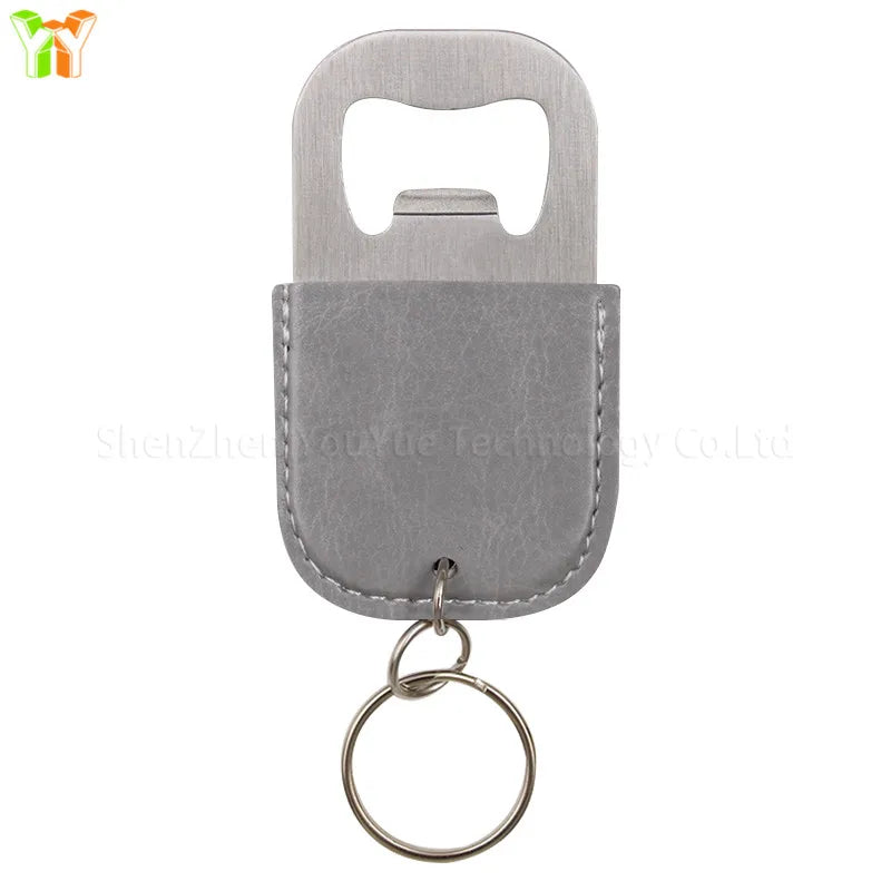 Mini Portable Ready Stock PU Leather Wine  Bottle Opener Beer Opener Cover  with Keychain  for Wine Drinker