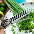 2pcs 5-Layer Multi-Angle Stainless Steel Ultra Sharp Multi-functional Kitchen Scissors & Vegetable Cutter Made in China