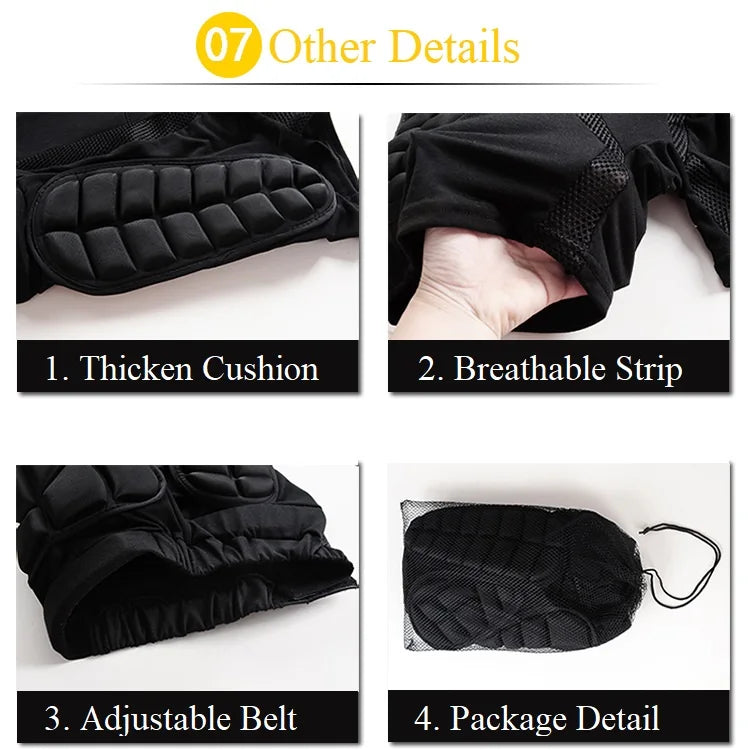 3D Padded Hip Protective Shorts EVA Pads Butt Ski Shorts  for Skiing Skating Snowboarding Skateboarding