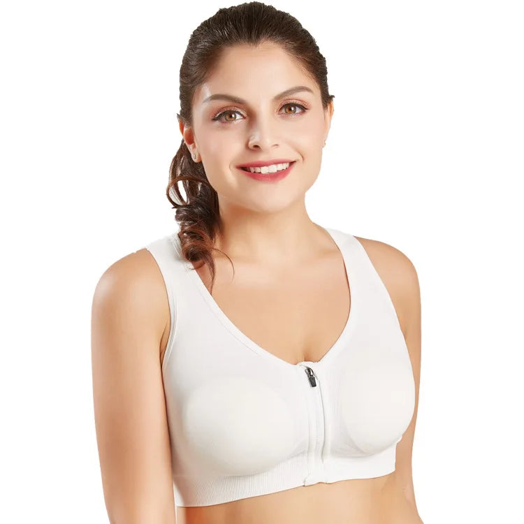 Front Zipper Comfortable Fitness Absorb Sweat Yoga Running Women Underwear Sport Bra
