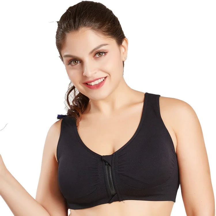 Front Zipper Comfortable Fitness Absorb Sweat Yoga Running Women Underwear Sport Bra