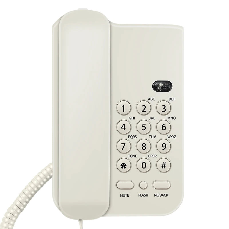 Corded Telephone, Basic Landline Phone for Seniors, Analog Home Phone with Mute, Hold, Redial, Wired Small Desk/Wall Telephone