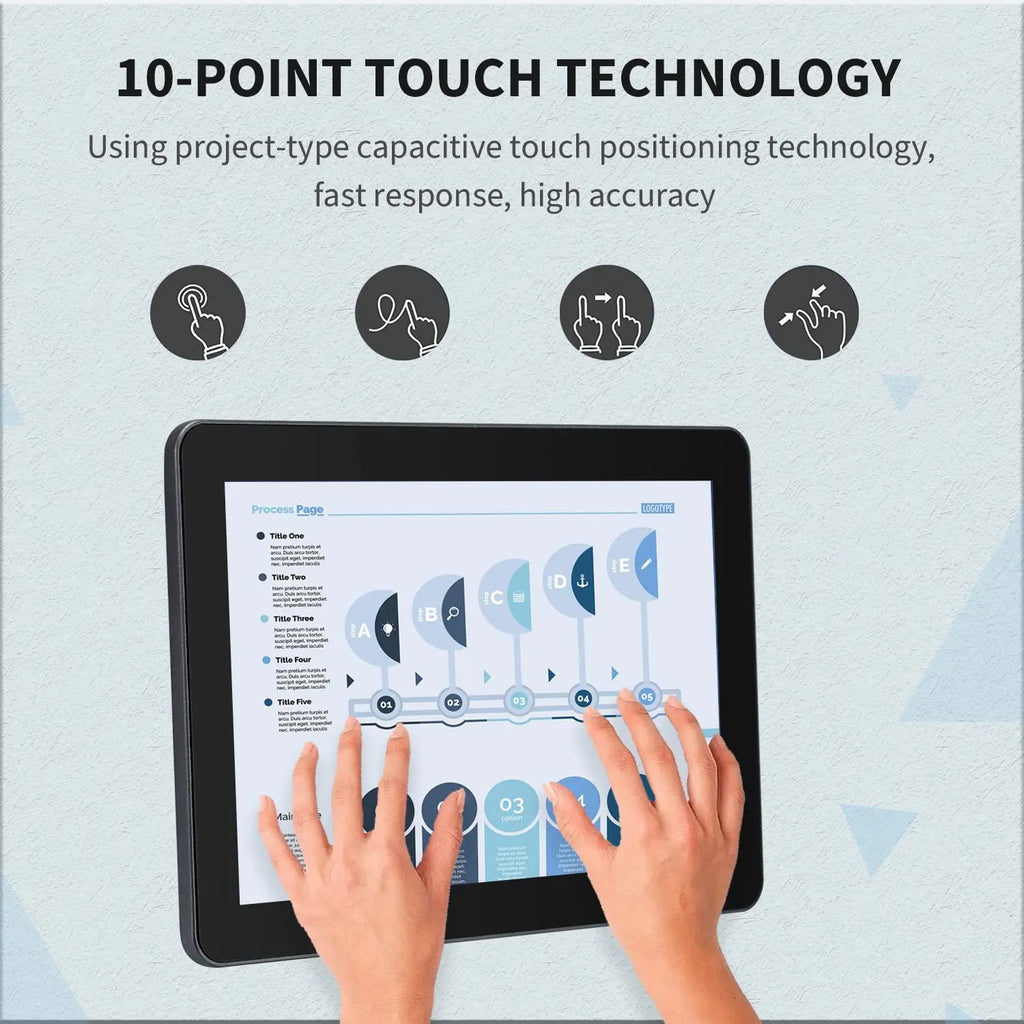 Touchwo 22'' 24'' POS Touch Panel Monitor Display Android All in One Terminal with Desktop Stand Serial & DVI Interface