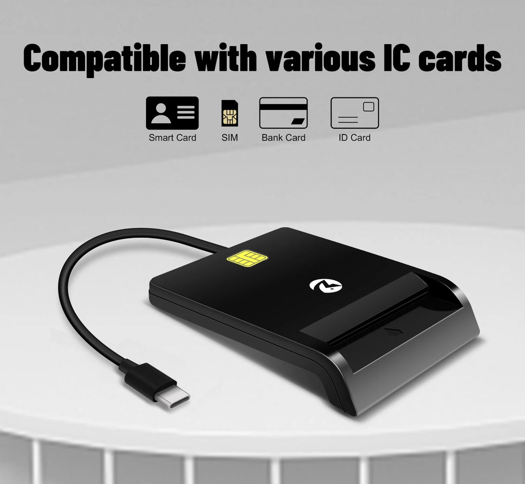 ZOWEETEK OTG Mobile ATM Bank Credit Card Reader Payment ISO 7816 EMV CAC ID IC Chip Card Reader Writer Type C Smart Card Readers
