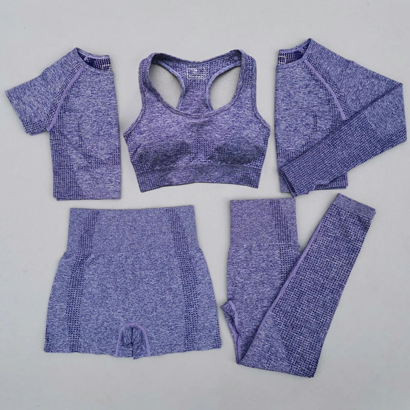 PASUXI Omens Athletic Apparel Factory Direct Supply High Waist Tight Yoga Pants With Pocket 5 Piece Set