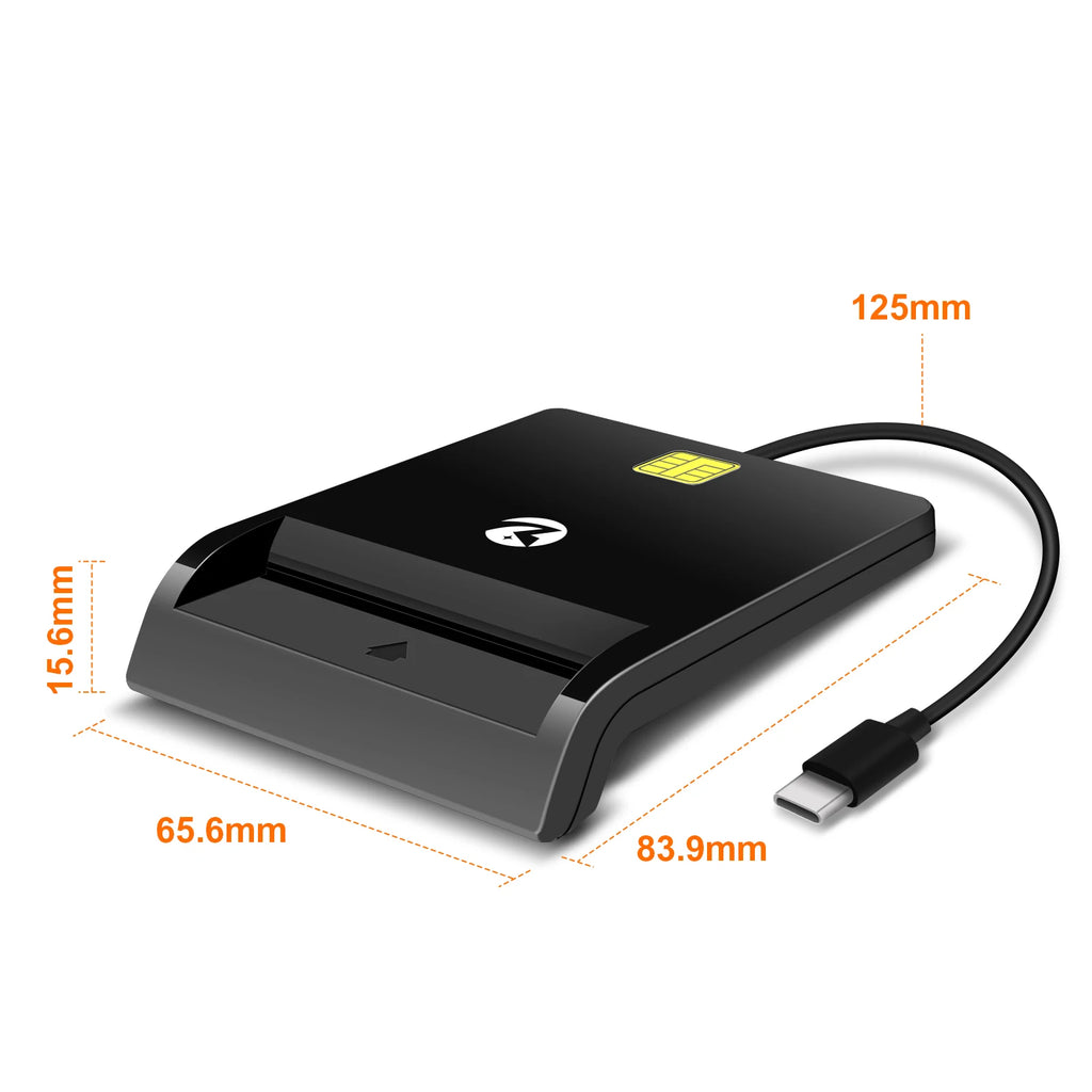 ZOWEETEK OTG Mobile ATM Bank Credit Card Reader Payment ISO 7816 EMV CAC ID IC Chip Card Reader Writer Type C Smart Card Readers
