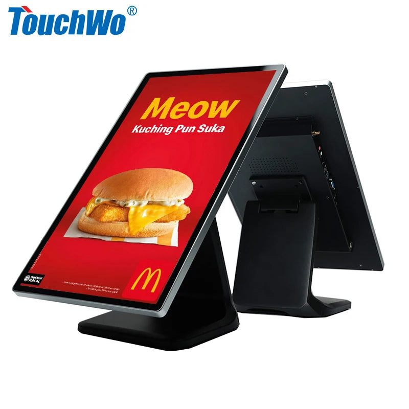 Touchwo 22'' 24'' POS Touch Panel Monitor Display Android All in One Terminal with Desktop Stand Serial & DVI Interface