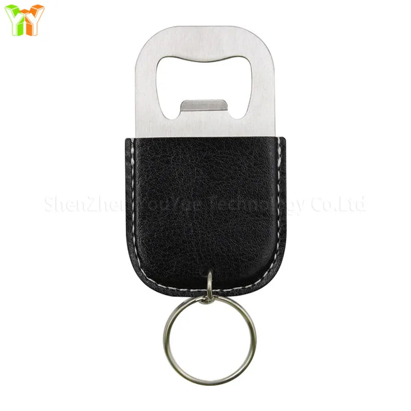 Mini Portable Ready Stock PU Leather Wine  Bottle Opener Beer Opener Cover  with Keychain  for Wine Drinker