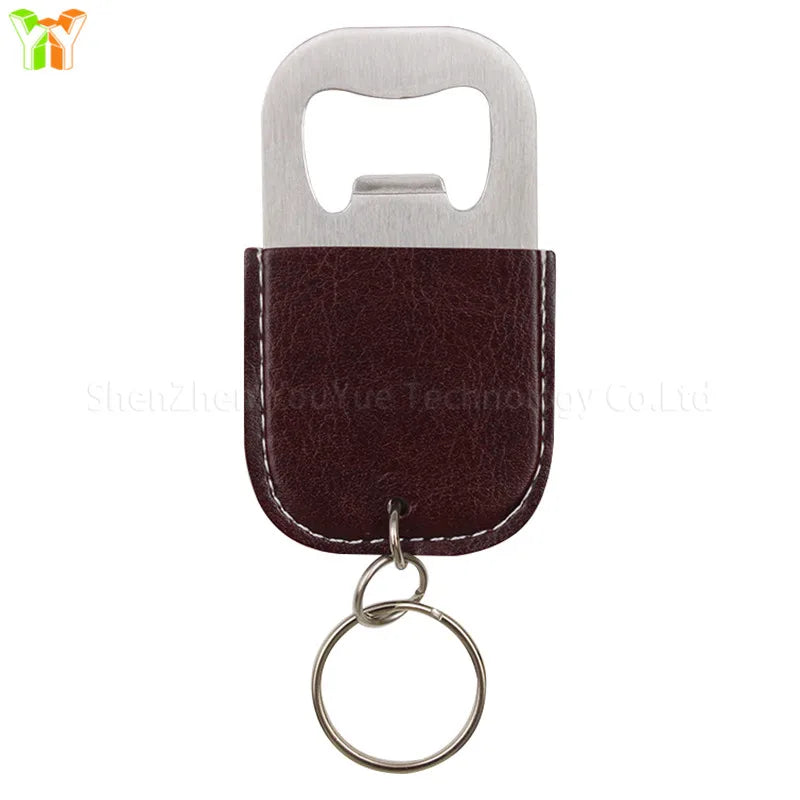 Mini Portable Ready Stock PU Leather Wine  Bottle Opener Beer Opener Cover  with Keychain  for Wine Drinker
