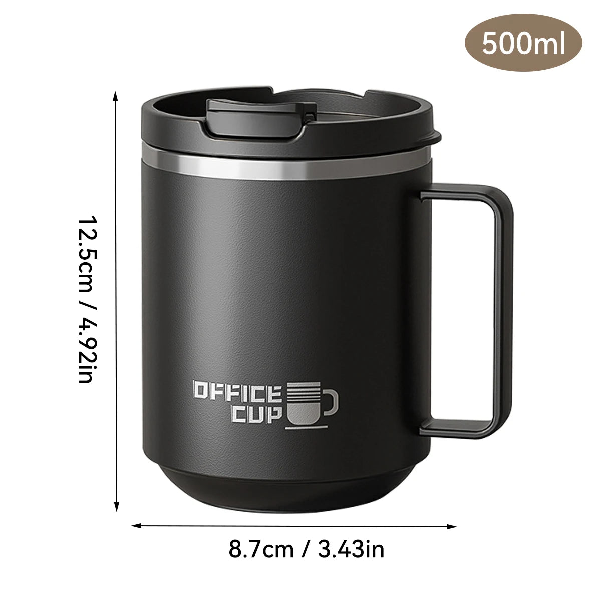 304 Stainless Steel Thermos Water Cup Portable Double-Layer Insulated Milk Coffee Mug With Handle Drinkware Sealed Drinking Cup