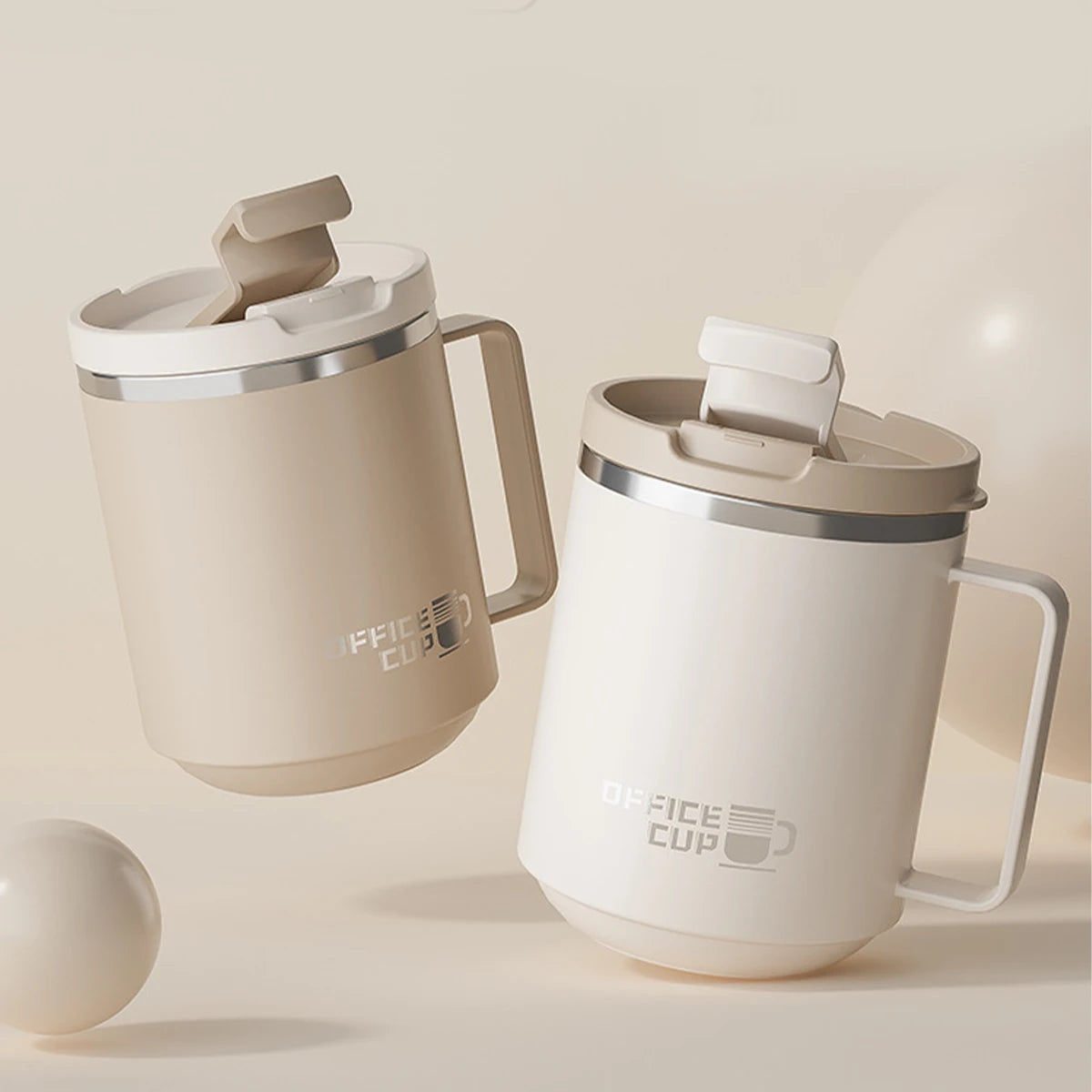 304 Stainless Steel Thermos Water Cup Portable Double-Layer Insulated Milk Coffee Mug With Handle Drinkware Sealed Drinking Cup