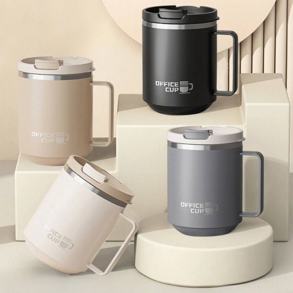 304 Stainless Steel Thermos Water Cup Portable Double-Layer Insulated Milk Coffee Mug With Handle Drinkware Sealed Drinking Cup