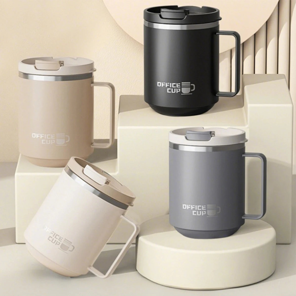 304 Stainless Steel Thermos Water Cup Portable Double-Layer Insulated Milk Coffee Mug With Handle Drinkware Sealed Drinking Cup