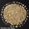 Bright Gold Color Random Mix 10/20/30/50/100pcs Starfish Hasama Butterfly Metal DIY Pendant Charm For Jewelry Making 2030