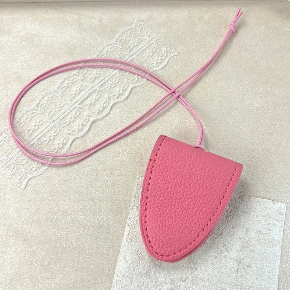 PU Leather Eyeglasses Storage Bag Pendant Hanging Neck Durable Sunglasses Pendant Clip Magnetic Simple