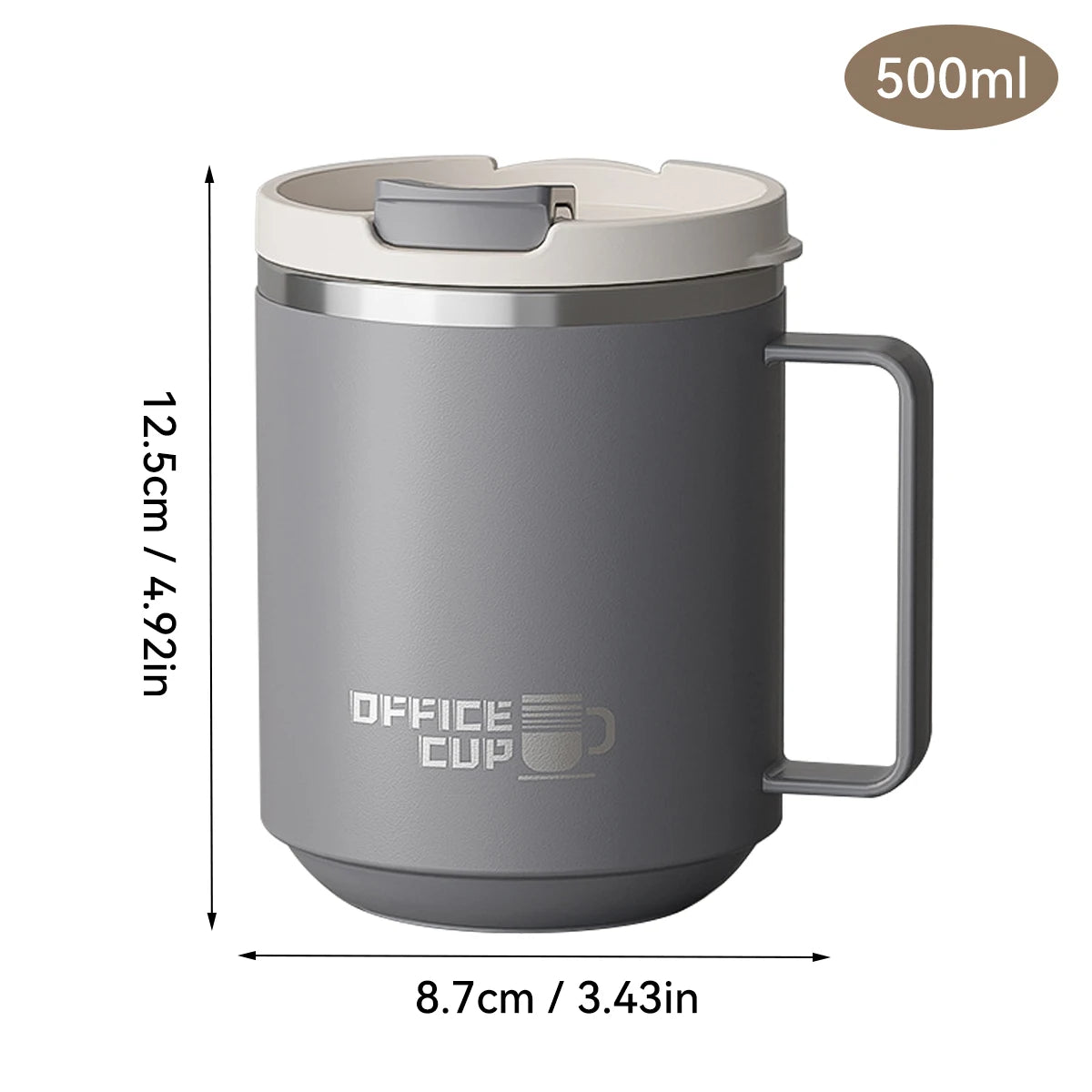 304 Stainless Steel Thermos Water Cup Portable Double-Layer Insulated Milk Coffee Mug With Handle Drinkware Sealed Drinking Cup
