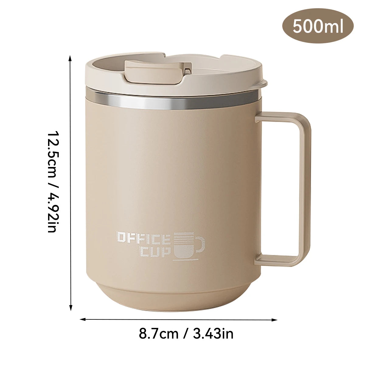 304 Stainless Steel Thermos Water Cup Portable Double-Layer Insulated Milk Coffee Mug With Handle Drinkware Sealed Drinking Cup